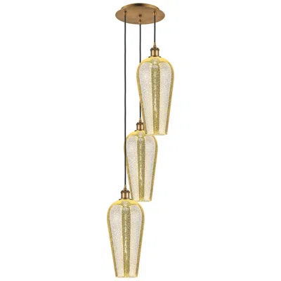 Innovations Lighting Ballston Chelsea 15"w 3-lt Brushed Brass Cord Pendant W/ Mercury Shade