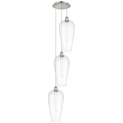 Innovations Lighting Ballston Chelsea 15"w 3-lt Polished Nickel Cord Pendant W/ Clear Shade