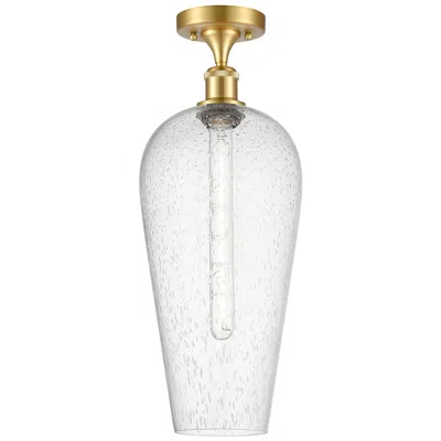 Innovations Lighting Ballston Chelsea 8" Wide Satin Gold Semi.flush Mount With Seedy Shade