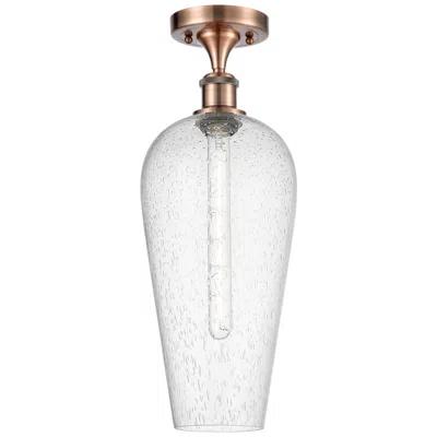 Innovations Lighting Ballston Chelsea 8"w Antique Copper Semi.flush Mount With Seedy Shade
