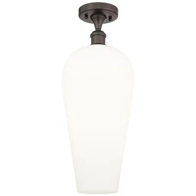 Innovations Lighting Ballston Chelsea 8"w Oil Rubbed Bronze Semi.flush Mount W/ White Shade