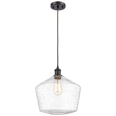 Innovations Lighting Ballston Cindyrella 12" Wide Bronze Corded Mini Pendant W/ Seedy Shade