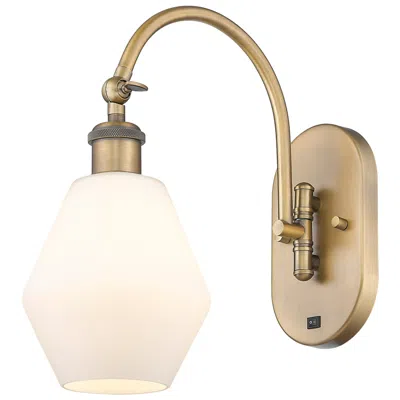 Innovations Lighting Ballston Cindyrella 14"h Brushed Brass Swivel Sconce W/ Cased White Shade