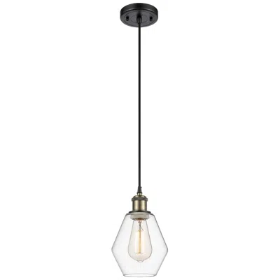 Innovations Lighting Ballston Cindyrella 6" Wide Black Brass Corded Mini Pendant W/ Clear S