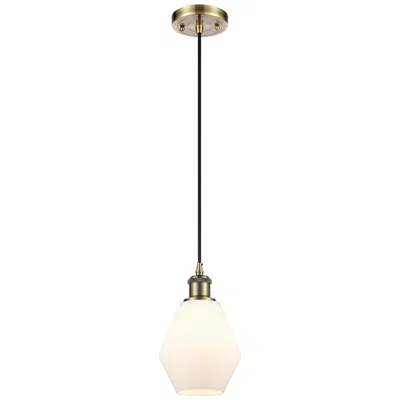 Innovations Lighting Ballston Cindyrella 6"w Antique Brass Corded Mini Pendant Cased White In Gold