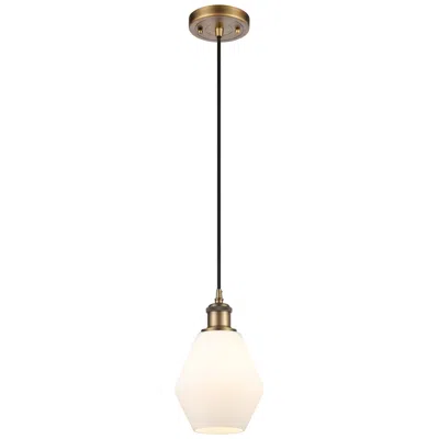 Innovations Lighting Ballston Cindyrella 6"w Brushed Brass Corded Mini Pendant Cased White In Gold