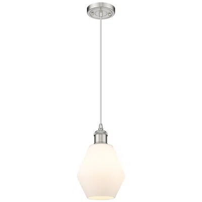 Innovations Lighting Ballston Cindyrella 6"w Brushed Nickel Cord Mini Pendant Cased White S