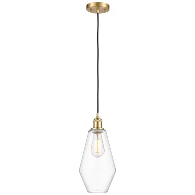 Innovations Lighting Ballston Cindyrella 7" Wide Satin Gold Corded Mini Pendant W/ Clear Sh