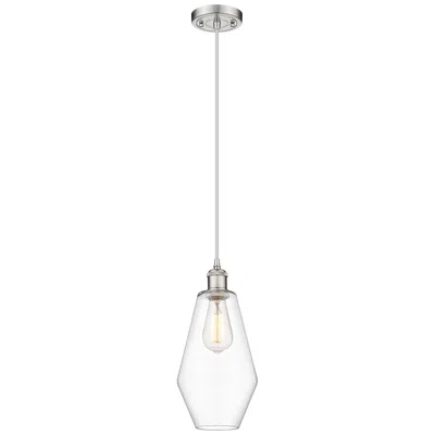 Innovations Lighting Ballston Cindyrella 7"w Brushed Nickel Corded Mini Pendant W/ Clear Sh