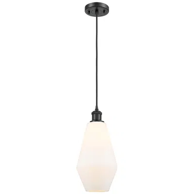 Innovations Lighting Ballston Cindyrella 7"w Matte Black Corded Mini Pendant Cased White Sh