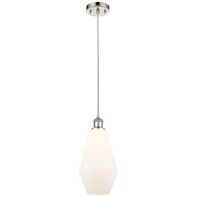 Innovations Lighting Ballston Cindyrella 7"w Polished Nickel Cord Mini Pendant Cased White