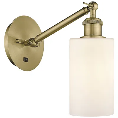 Innovations Lighting Ballston Clymer 5" Incandescent Sconce - Brass Finish - Matte White Sh