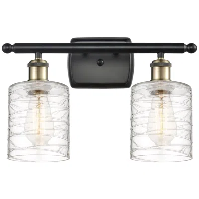 Innovations Lighting Ballston Cobbleskill 5" 2 Light 16" Led Bath Light - Black Brass