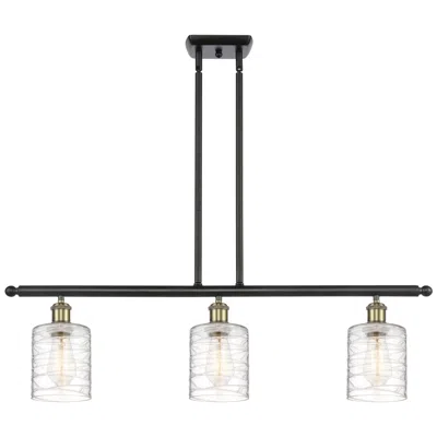 Innovations Lighting Ballston Cobbleskill 5" 3 Light 36" Island Light - Black Brass -