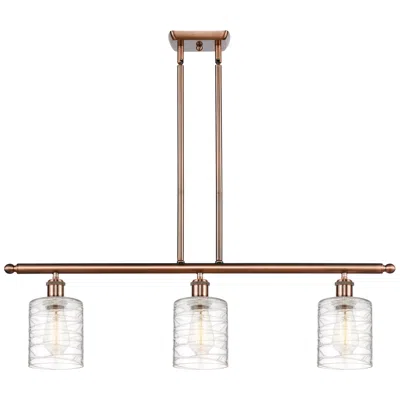 Innovations Lighting Ballston Cobbleskill 5" 3 Light 36" Island Light - Copper  - Deco