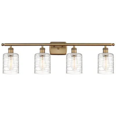Innovations Lighting Ballston Cobbleskill 5" 4 Light 36" Led Bath Light - Brass - Clea