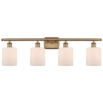 Innovations Lighting Ballston Cobbleskill 5" 4 Light 36" Led Bath Light - Brushed Bras In White
