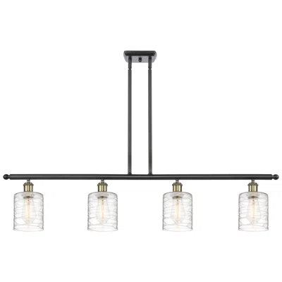 Innovations Lighting Ballston Cobbleskill 5" 4 Light 48" Led Island Light - Black Bras