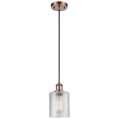 Innovations Lighting Ballston Cobbleskill 5" Antique Copper Corded Mini Pendant W/ Clear Sh