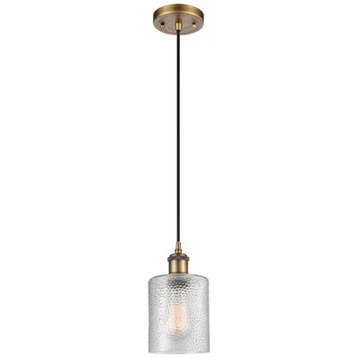 Innovations Lighting Ballston Cobbleskill 5" Brushed Brass Corded Mini Pendant W/ Clear Sha