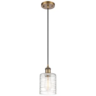Innovations Lighting Ballston Cobbleskill 5" Brushed Brass Corded Mini Pendant W/ Deco Shad
