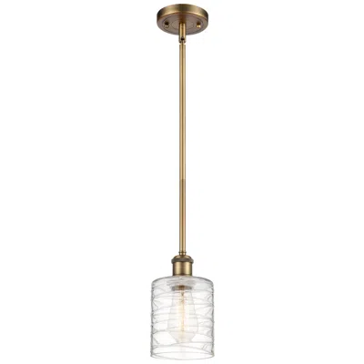Innovations Lighting Ballston Cobbleskill 5" Brushed Brass Mini Pendant W/ Deco Swirl Shade