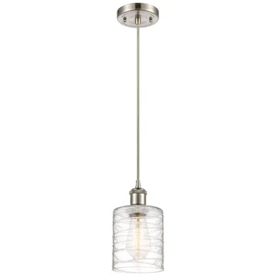 Innovations Lighting Ballston Cobbleskill 5" Brushed Nickel Corded Mini Pendant W/ Deco Sha