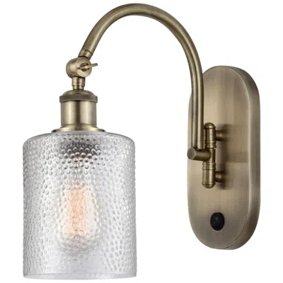 Innovations Lighting Ballston Cobbleskill 5" Incandescent Sconce - Brass Finish - Clear Sha