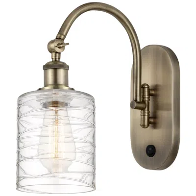 Innovations Lighting Ballston Cobbleskill 5" Incandescent Sconce - Brass Finish - Swirl Sha