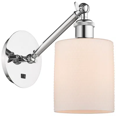 Innovations Lighting Ballston Cobbleskill 5" Incandescent Sconce - Chrome - Matte White Sha