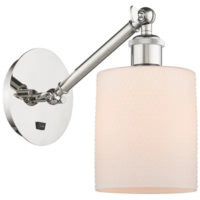 Innovations Lighting Ballston Cobbleskill 5" Incandescent Sconce - Nickel - Matte White Sha