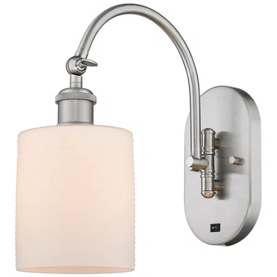 Innovations Lighting Ballston Cobbleskill 5" Incandescent Sconce - Nickel - Matte White Sha