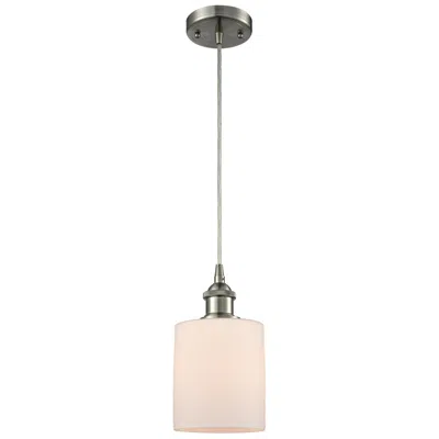 Innovations Lighting Ballston Cobbleskill 5" Led Mini Pendant - Satin Nickel - Matte White