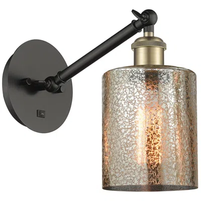 Innovations Lighting Ballston Cobbleskill 5" Led Sconce - Black Brass Finish - Mercury Shad