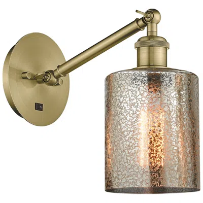 Innovations Lighting Ballston Cobbleskill 5" Led Sconce - Brass Finish - Mercury Shade