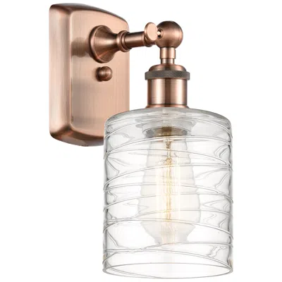 Innovations Lighting Ballston Cobbleskill 5" Led Sconce - Copper Finish - Deco Swirl Shade