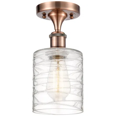 Innovations Lighting Ballston Cobbleskill 5" Led Semi-flush Mount - Antique Copper - Deco S