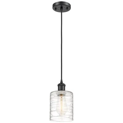 Innovations Lighting Ballston Cobbleskill 5" Matte Black Corded Mini Pendant W/ Deco Swirl