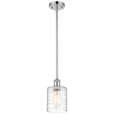 Innovations Lighting Ballston Cobbleskill 5" Polished Chrome Mini Pendant W/ Deco Swirl Sha