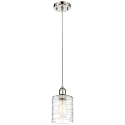Innovations Lighting Ballston Cobbleskill 5" Polished Nickel Corded Mini Pendant W/ Deco Sh