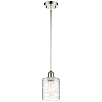 Innovations Lighting Ballston Cobbleskill 5" Polished Nickel Mini Pendant W/ Deco Swirl Sha