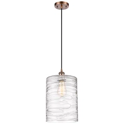 Innovations Lighting Ballston Cobbleskill 9" Antique Copper Corded Mini Pendant W/ Deco Sha