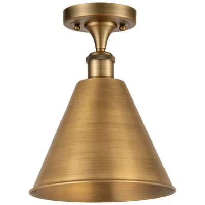 Innovations Lighting Ballston Cone  12" Led Semi-flush Mount - Brushed Brass - Brushed Bras