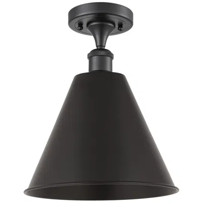 Innovations Lighting Ballston Cone  12" Led Semi-flush Mount - Matte Black - Matte Black Sh
