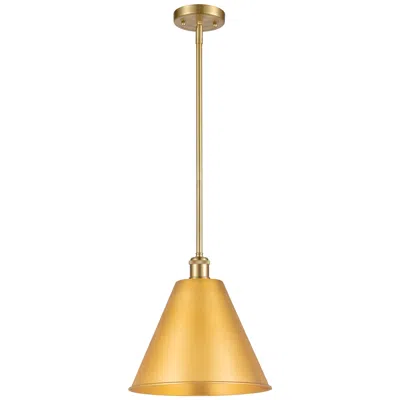 Innovations Lighting Ballston Cone 12" Wide Satin Gold Pendant With Satin Gold Shade