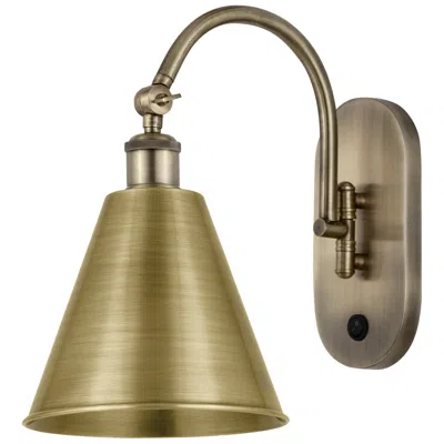 Innovations Lighting Ballston Cone 13.75"h Antique Brass Horizontal Swivel Led Sconce In Gold