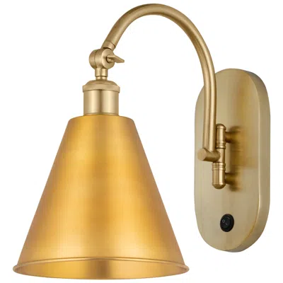 Innovations Lighting Ballston Cone 13.75"h Satin Gold Horizontal Swivel Led Sconce