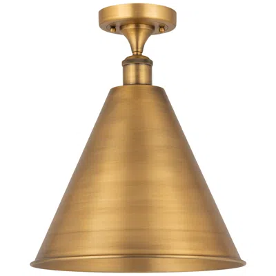 Innovations Lighting Ballston Cone  16" Led Semi-flush Mount - Brushed Brass - Brushed Bras