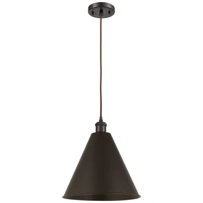 Innovations Lighting Ballston Cone 16" Wide Bronze Corded Mini Pendant W/ Bronze Shade