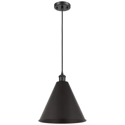 Innovations Lighting Ballston Cone 16" Wide Matte Black Corded Mini Pendant W/ Matte Black